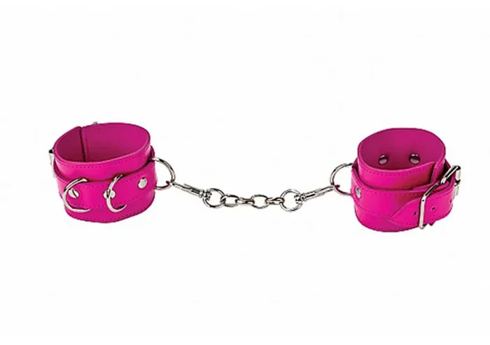 Handfesseln aus Leder in Pink