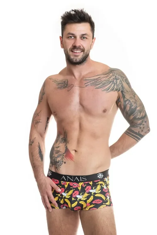 Herren-Boxer mit Bananen-Kussmund-Muster aus weichen Material