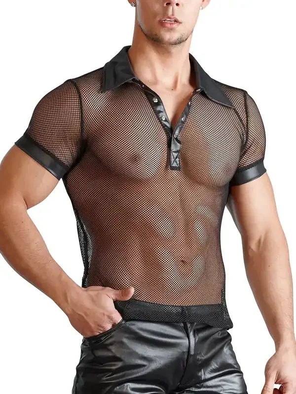 Herren-Netz-Shirt, schwarz