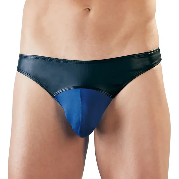 Herren String royal schwarz