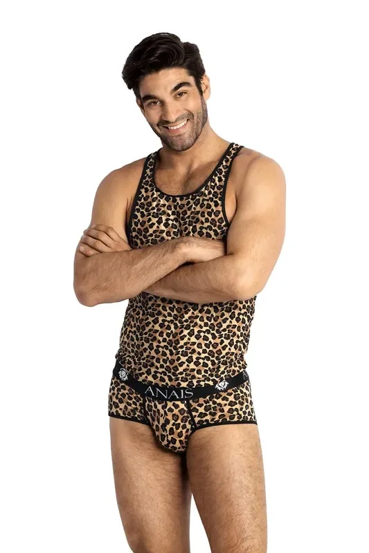 Herren Tank Top im Leoparden-Look aus weichem Material