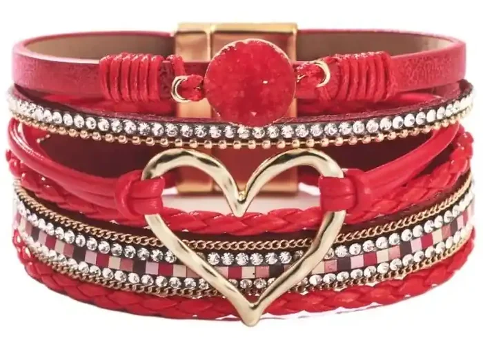 Herzförmiges Armband Rot