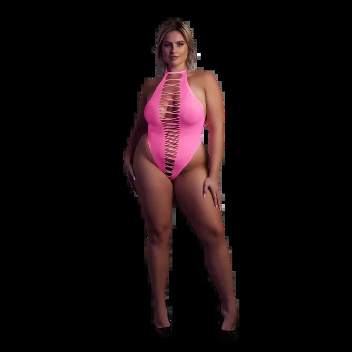 High-Cut Body – Plus Size – Neon Pink