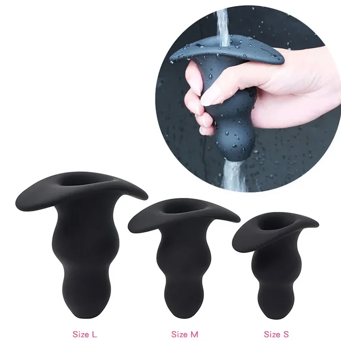 Hohler Analplug aus Silikon (Grösse: L)