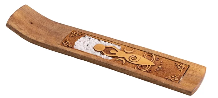 Holzhalter Mondgöttin mit Regenbogen