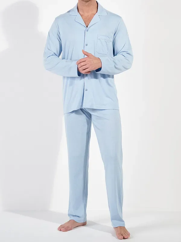 HOM Rafael langer Pyjama, light blue