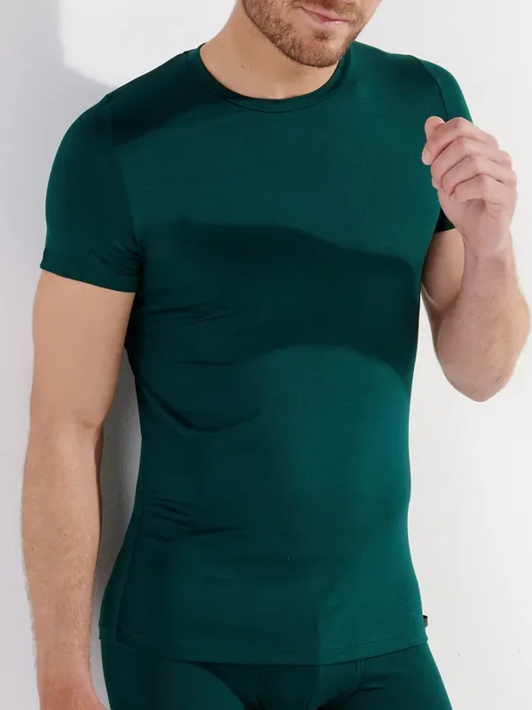 HOM Tencel Soft T-Shirt, dunkelgrün