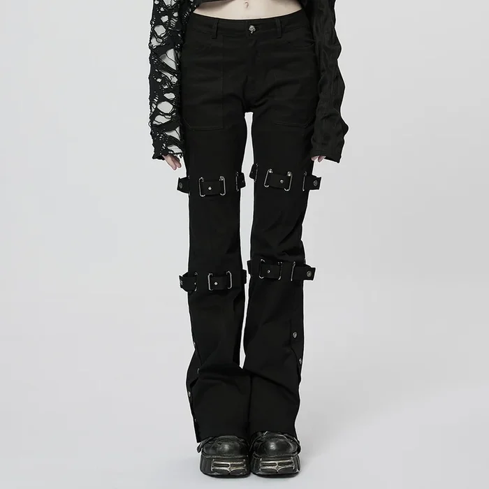 Hose mit Strap- und Schlitz-Details