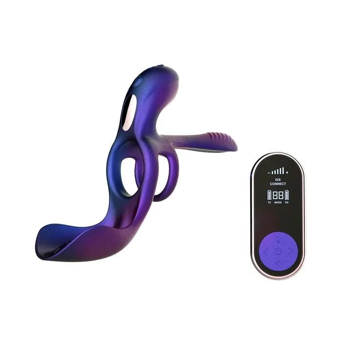 Hueman – Zenith Cockring mit Eichel- und Dammstimulator – Lila