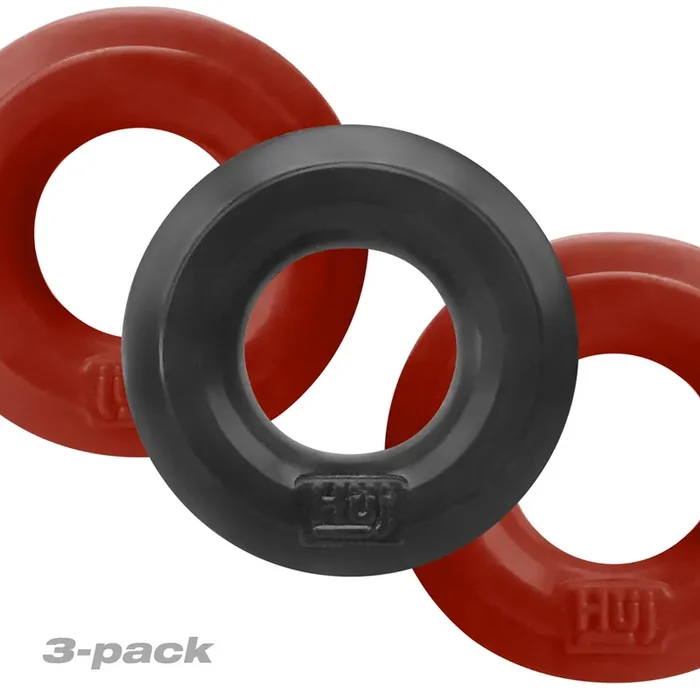 Huj3 – Cockring 3-pack – Cherry Ice / Tar Ice