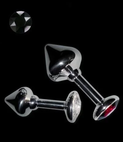 Jewel Plug Aluminium mit schwarzem Straßstein 40 mm