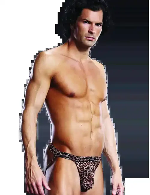 Jock Strap Slip mit Leoparden Muster