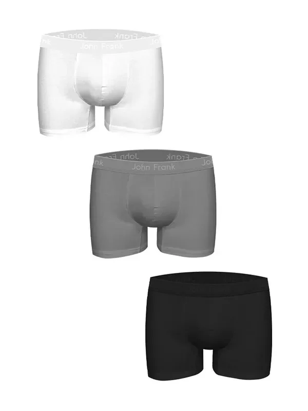 John Frank The Natural Pant 3er-Pack, schwarz/grau/weiß