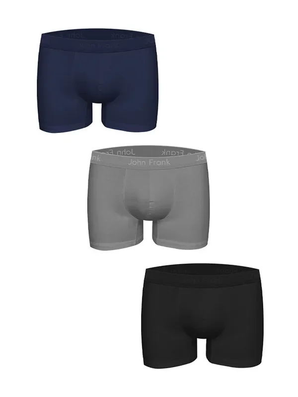John Frank The Natural Pant 3er-Pack, schwarz/navy/grau