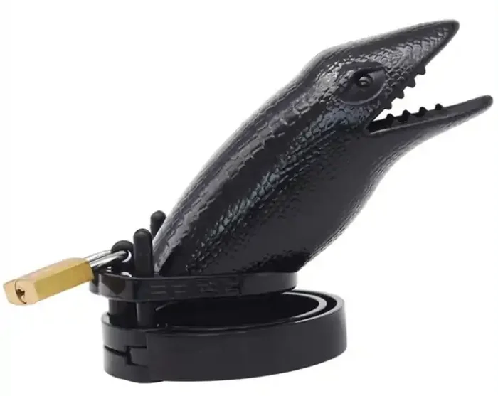 Keuschheitskäfig Krokodil 10 x 3.5cm Schwarz