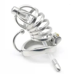 Keuschheitskäfig mit Harnröhrenplug (Durchmesser: 50mm)