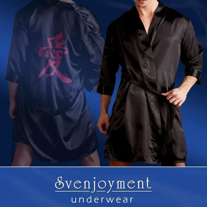 Kimono für Herren L/XL in Schwarz