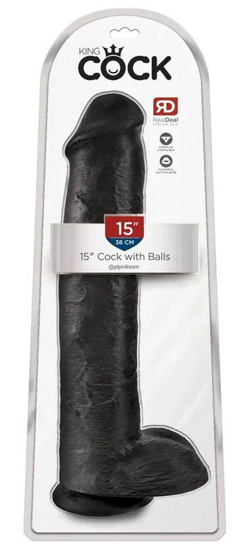 King Cock Cock with Balls 15″ Dark