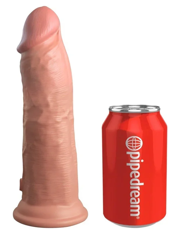 King Cock Elite – 8“ Vibrating+Dual Density Silicone Cock
