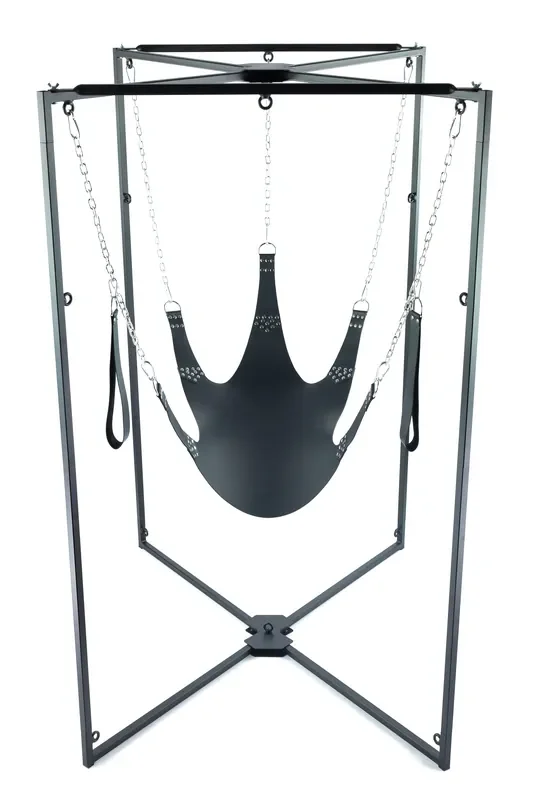 Kit Sling Leder 5 Punkte Schwarz Schwarzer Beschlag