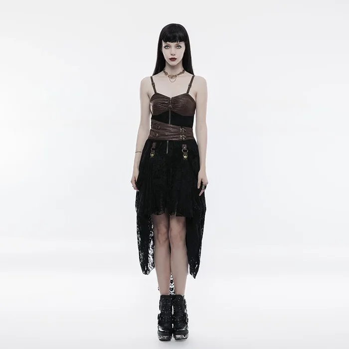Kleid mit anpassbarem High-Low-Saum