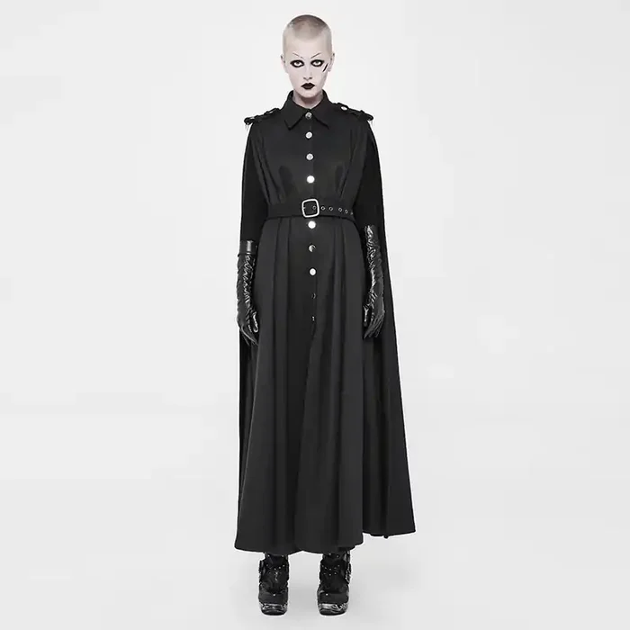 Knöchellange schwarze Manteljacke
