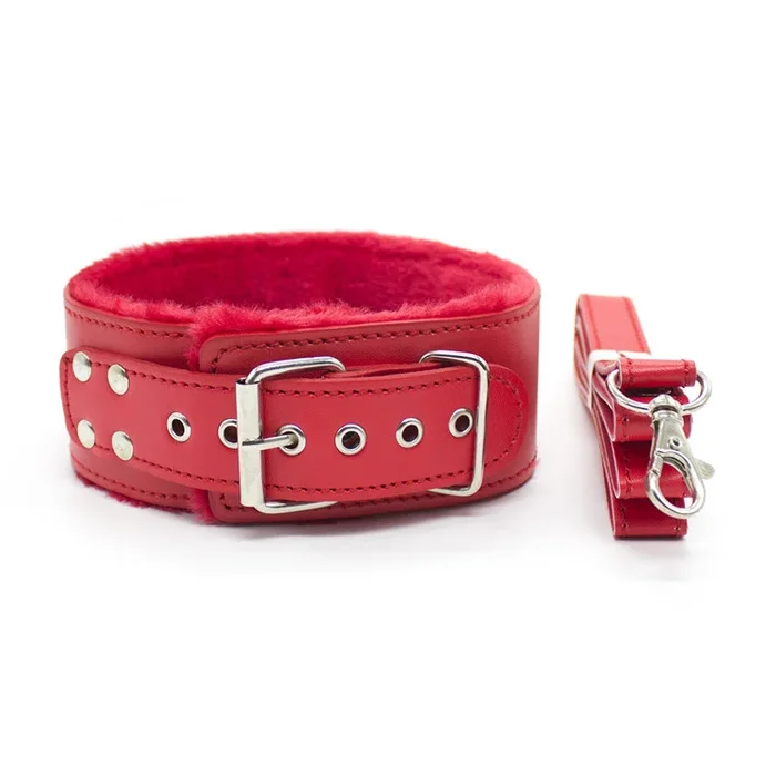 Kunstleder Halsband mit Kunstfell