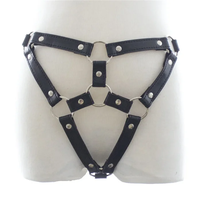 Kunstleder Harness mit O-Ringen
