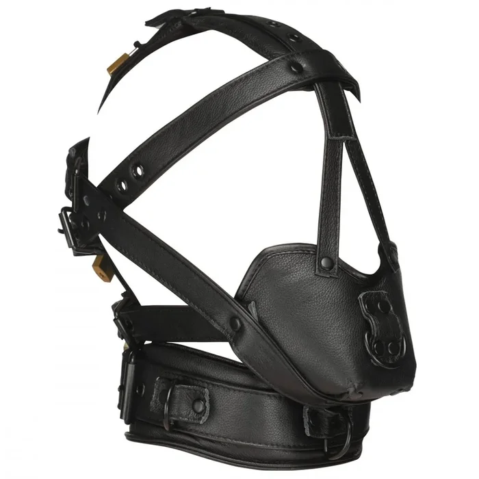 Kunstleder-Kopfharness mit Maulkorb