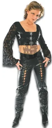 Kunstlederhose mit Schnürung