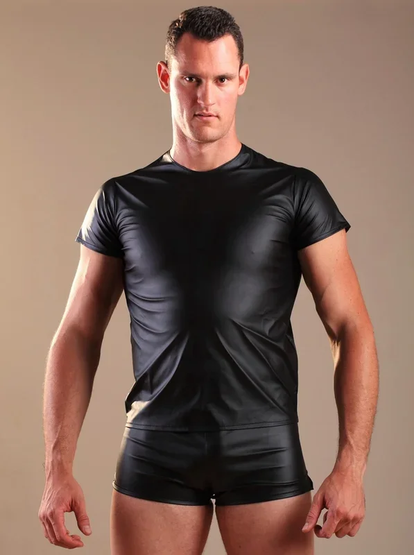 Kunstledershirt schlicht