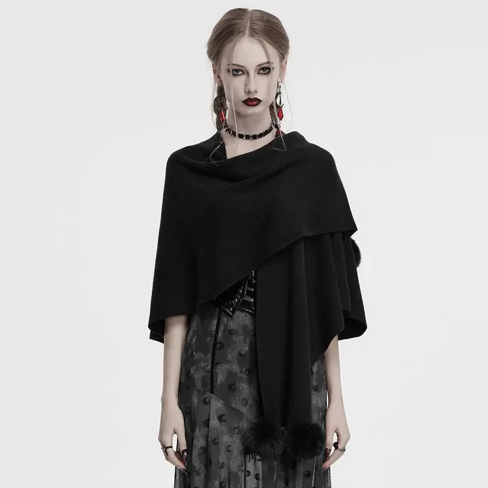 Kurzes Cape mit Mondphasen-Print