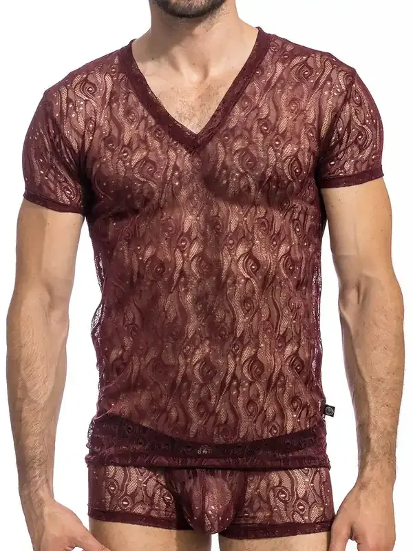 L‘Homme Enzo T-Shirt, cherry/choco