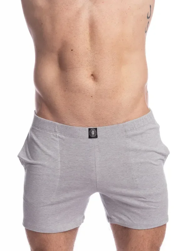 L‘Homme Louspo Lounge Shorts, grau meliert