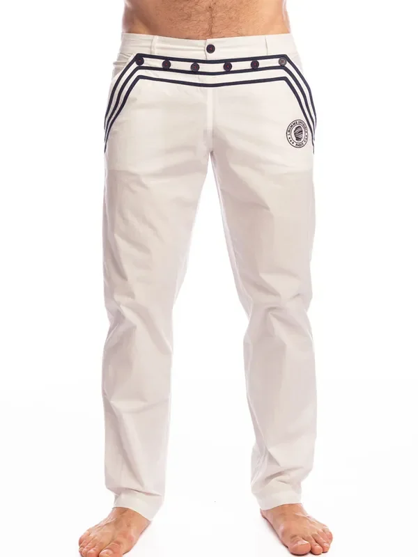 L‘Homme Matlow Long Shorts, weiß/blau