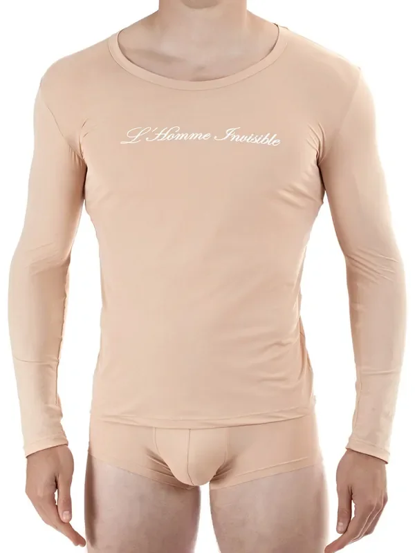 L‘Homme Sensitive Longshirt U-Neck, nude