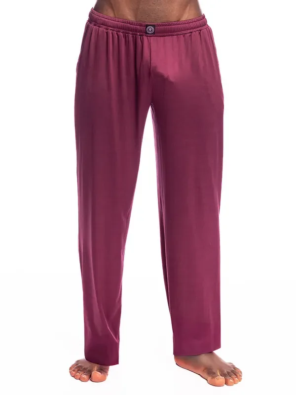 L‘Homme Silky Touch Lounge Pant, burgundy