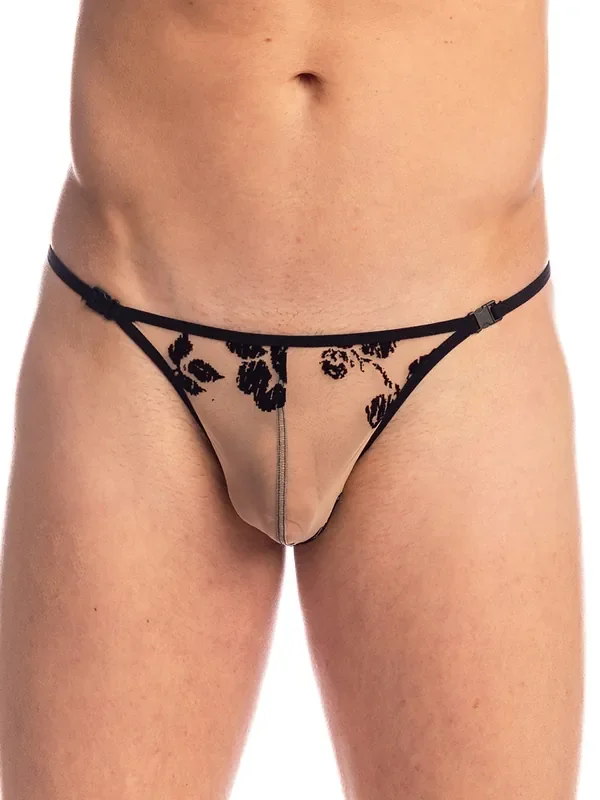 L‘Homme Velours & Luxure Stripstring, haut/schwarz