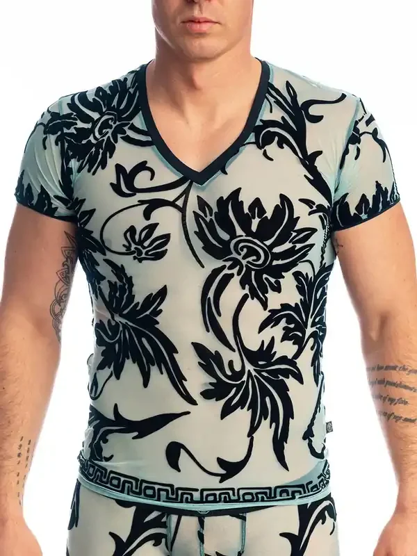 L‘Homme Velours Mystique T-Shirt, blau/schwarz
