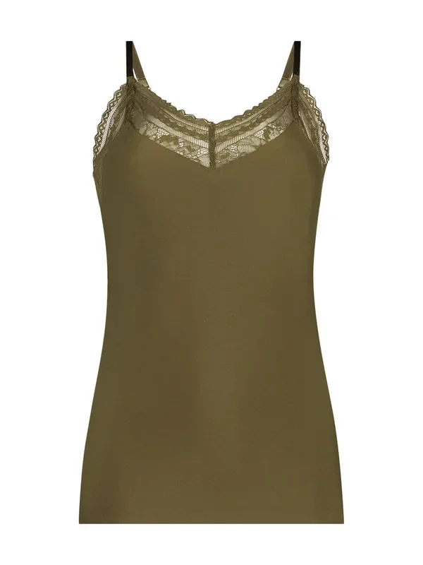 L.TEN CATE Secrets Lace Spaghetti-Top, olive
