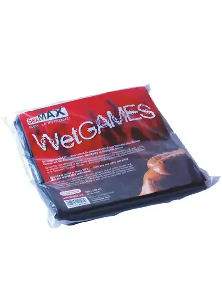 Lack-Bettlaken Wetgames-Sex-Laken, schwarz 180x220cm