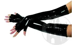 Lack Handschuhe Fingerlos lang