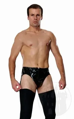 Lack Slip mit Strapshaltern für Männer