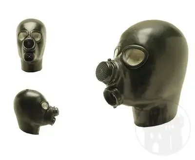 Latex Gasmaske m. Ventil