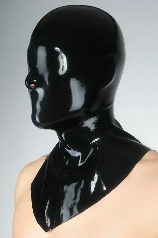 Latex Haube mit Kragen – komplett geschlossen