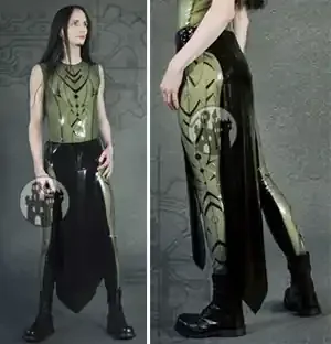 Latex Herrenrock mit offenen Seiten