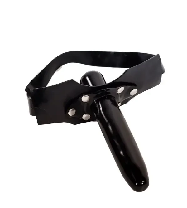 Latex Knebel mit Innen- und Außendildo