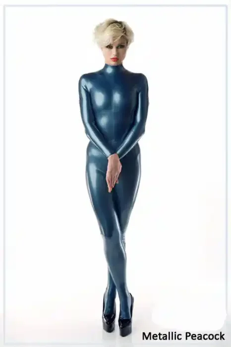 Latex Meterware – Metallic Pfauenblau