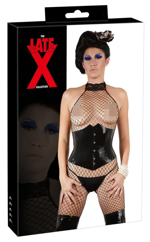 Latex Mieder (Farbe Schwarz, Grösse L)