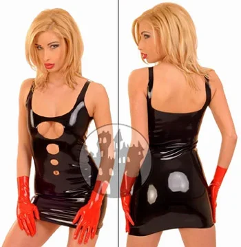 Latex Minikleid mit sexy Lochmuster